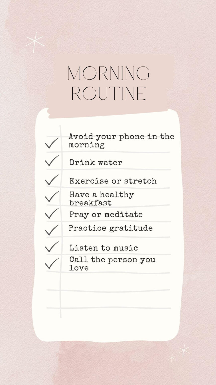 Healthy morning routine ideas